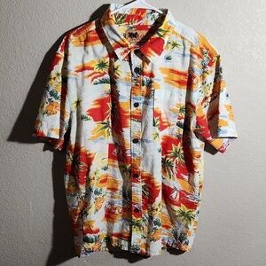 InGear Fashions Shirt Mens Size XL Button Down Palm Tree Hawaiian